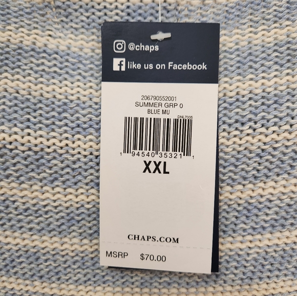 Chaps knit pullover/sweater multicolor stripes  Size XXL - Picture 4 of 5